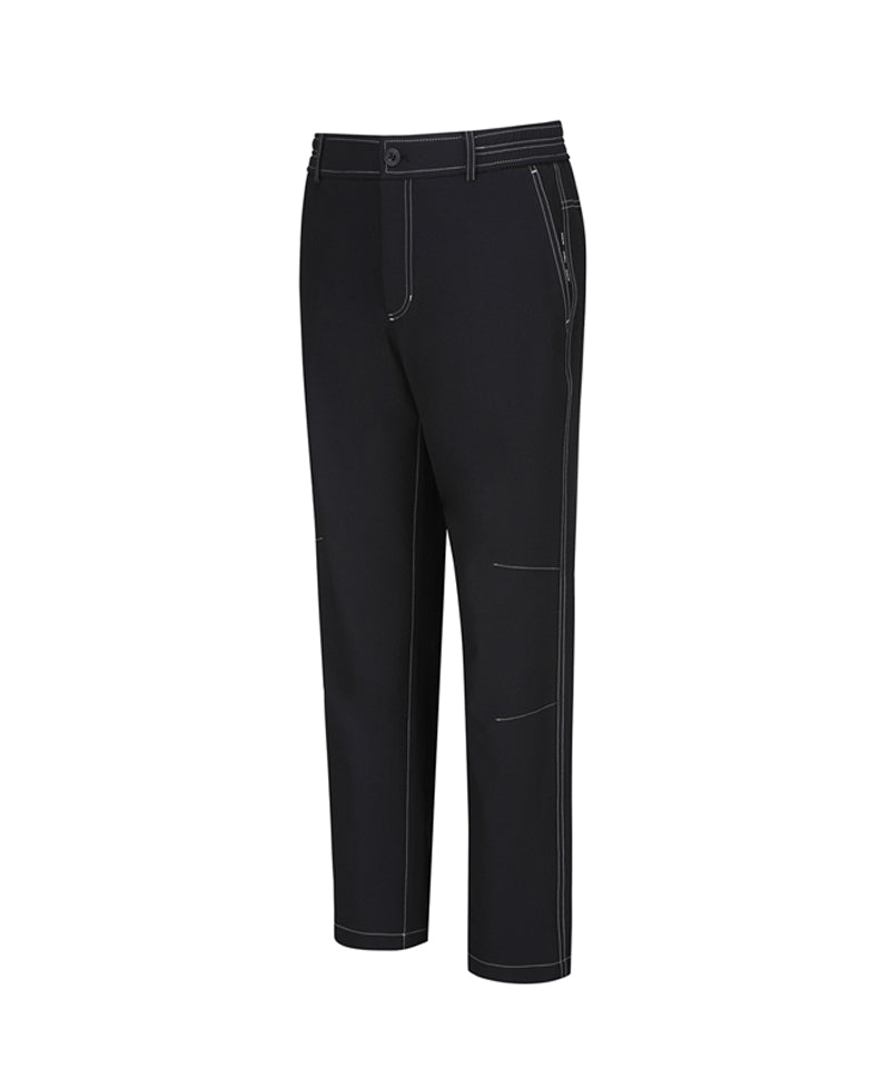 Men's Stitch Point Sraight Long Pants - Black
