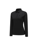 Women's Collar Point Long T-Shirt - Black