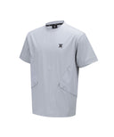 Men's Woven Mix Crew Neck - Light Gray