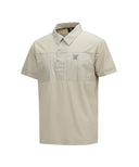 Men Wooven Patch Point Short T-Shirt - Beige