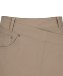 Women's Buckle Point A-Line Skirt - D/Beige