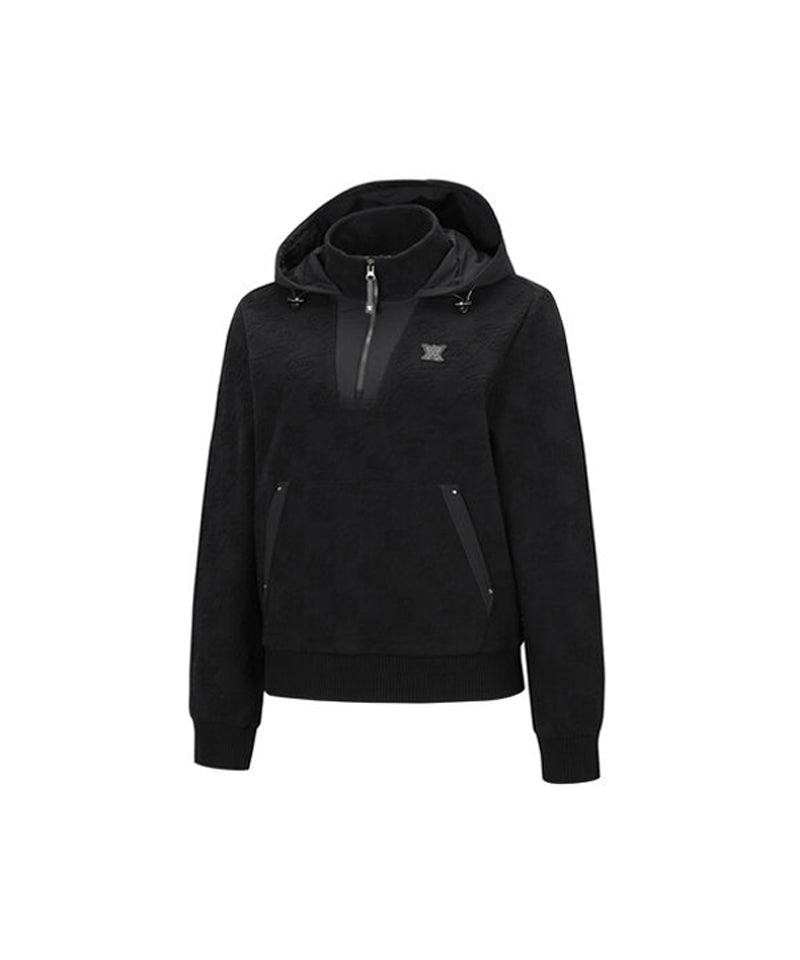 Women's Logo Pattern Anorak - Black