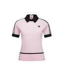 ANEW Golf Women's SM Mesh Patch Short Sleeve Sweater - Light Pink