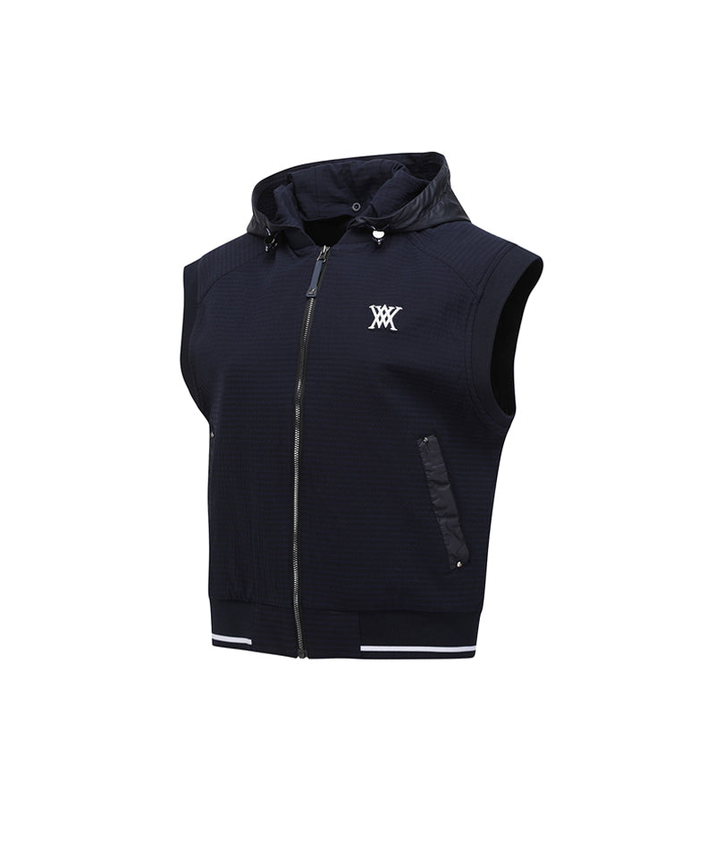 Women's Hoodie Vset Zip-Up Vest - Navy