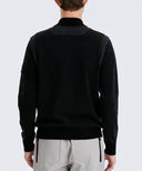 Men's Two Tone Half Zip-Up Pullover - Black