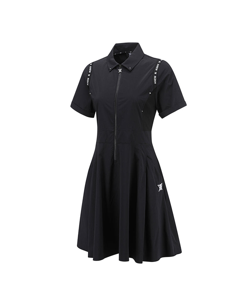 Women Collar Onepiece - Black