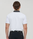 Men's Mesh Block Knit Collar Shot T-Shirt - White