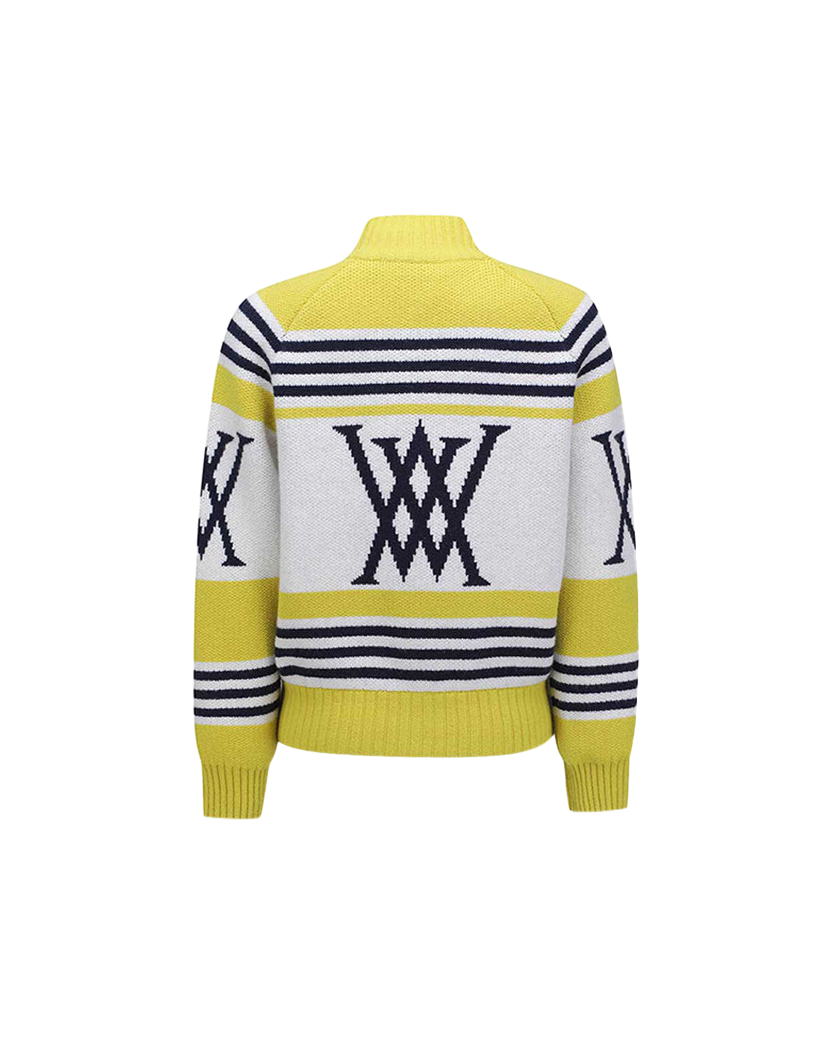 Women's Logo Point Cardigan - Mustard