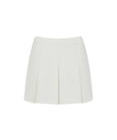 Women's Sweat Band Classic Pleats Skirt - Ivory