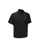 Men's Asymmetric Short Sleeve Anorak - Black