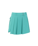 Women's Pleated Half Pants - Aqua Blue