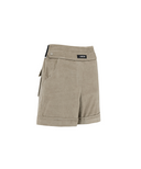 Women's Velvet High Waist Half Pants - Grey