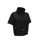 Women's Short Sleeve Hooded Anorak Set - Black