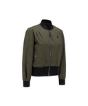 Women's Color Block Hooded Blouson Jacket - Dark Khaki