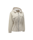 Women's Hooded Utility Safari Jacket - Light Beige