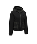 Women's Pattern Mix Hooded Jacket - Black
