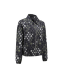 Women's Allover Logo Hooded Blouson Jacket - Grey