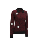 Women's Seasonal Pattern Collar Sweater - Burgundy