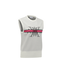 Women's Logo Round Neck Knit Vest - Off White