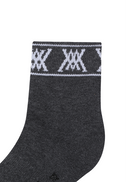 Women's Stripe Logo Middle Socks - Dark Grey