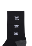Women's Two Way Middle Socks - Black