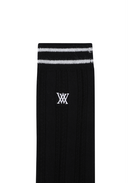 Women's Shiny Knee Socks - Black
