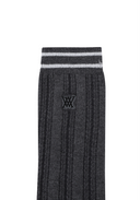 Women's Shiny Knee Socks - Dark Grey