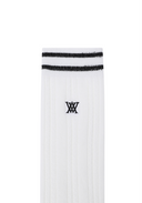 Women's Shiny Knee Socks - White
