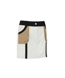 Women's Fabric Mix Cargo Skirt - Light Beige