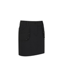 Women's Fabric Mix Cargo Skirt - Black