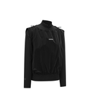 Women's Woven Mix Layered T-Shirt - Black