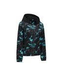 Women's Camo Pattern Hooded T-Shirt Cardigan - Aqua Blue