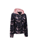 Women's Camo Pattern Hooded T-Shirt Cardigan - Light Pink
