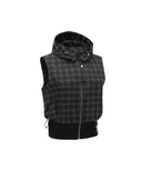 Women's Allover Logo Hooded Vest - Black