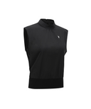 Women's Back Zip Mock Neck Vest - Black