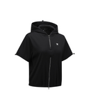 Women's Abstract Double Zip Anorak T-Shirt - Black