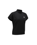 Women's Mock Neck Anorak T-Shirt - Black