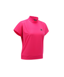 Women's Mock Neck Anorak T-Shirt - Hot Pink
