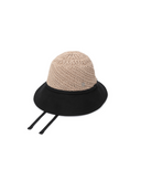 Women's Raffia Mix Bucket Hat - Black