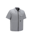 Men's Padded Short Sleeve Shirt Jacket - Light Grey