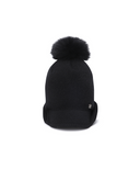 Women's Knit Pom Cap - Black