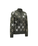Women's Color Logo Pattern Sweater Cardigan - Dark Khaki