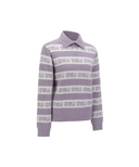 Women's Striped Logo Mock Neck Sweater - Lavender