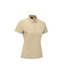 Women's Solid Short Sleeve Collar T-Shirt - Beige
