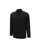 Men's Solid Long Sleeve Collar T-Shirt - Black