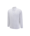 Men's Solid Long Sleeve Collar T-Shirt - White