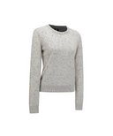 Women's Cashmere Round Sweater - Melange Grey