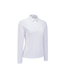 Women's Solid Long Sleeve Collar T-Shirt - White
