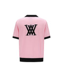 Men's Big Logo Collar Short Sweater - Pink
