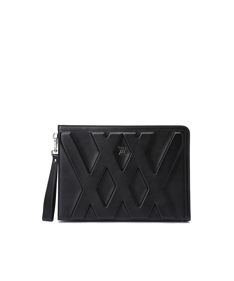Uni Logo Intaglio Clutch - Black